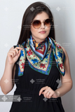 SILK SCARF WITH ARMENIAN ORNAMENT / SQUARE 012 / FREE DELIVERY