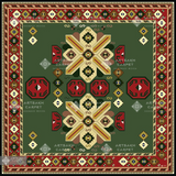 SILK SCARF WITH ARMENIAN ORNAMENT / SQUARE 010 / FREE DELIVERY