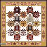SILK SCARF WITH ARMENIAN ORNAMENT / SQUARE 016 / FREE DELIVERY