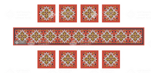 ARMENIAN TABLE RUNNER WITH 8 PLACEMATS / 008